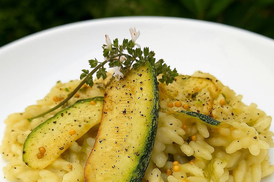 Risotto de abobrinha e limão