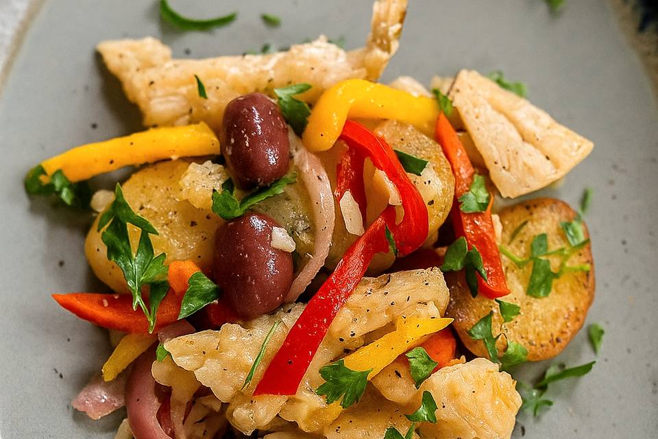 Salada mediterrânea bacalhau