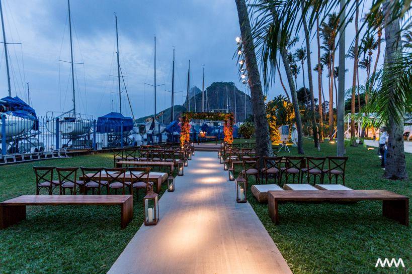 Casamento – Iate Clube da Urca – Decoração Cetim – Lona Cristal