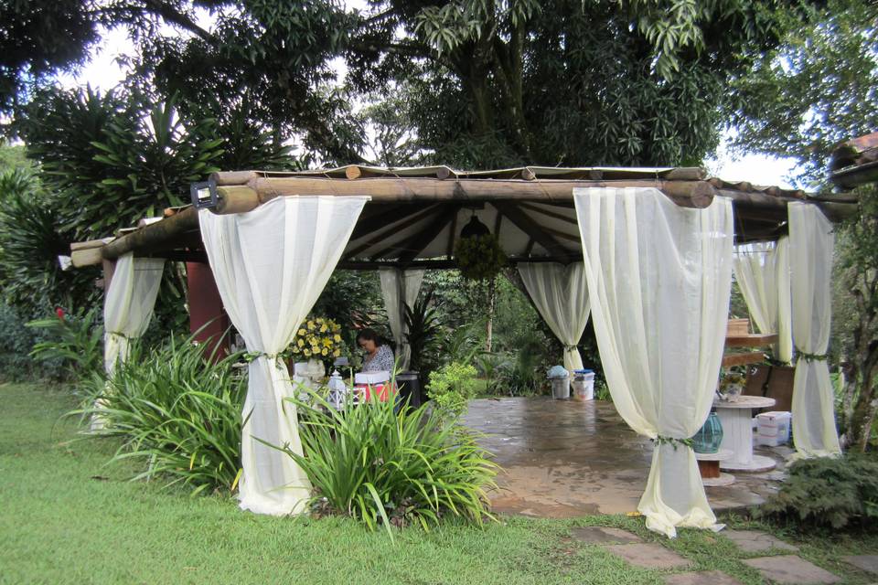 Decoração do quiosque em areia