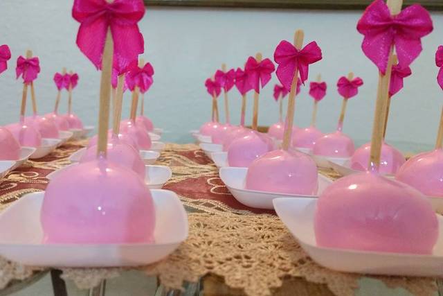Mini maça do amor rosa