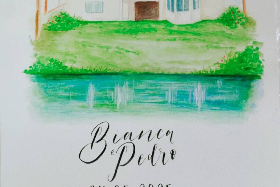 Aquarela do local do evento