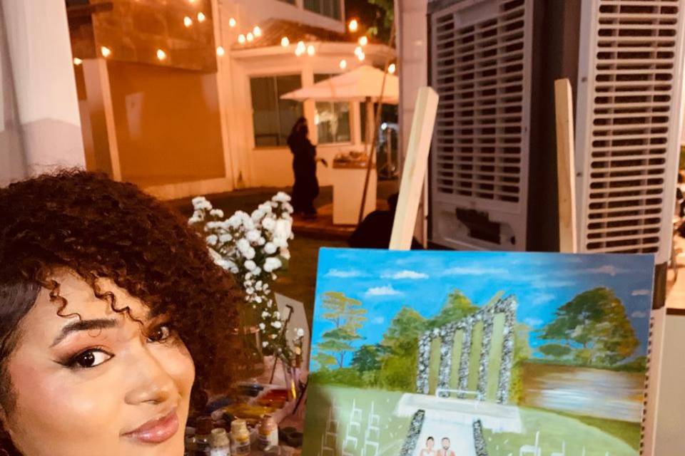Pintura ao vivo noivos
