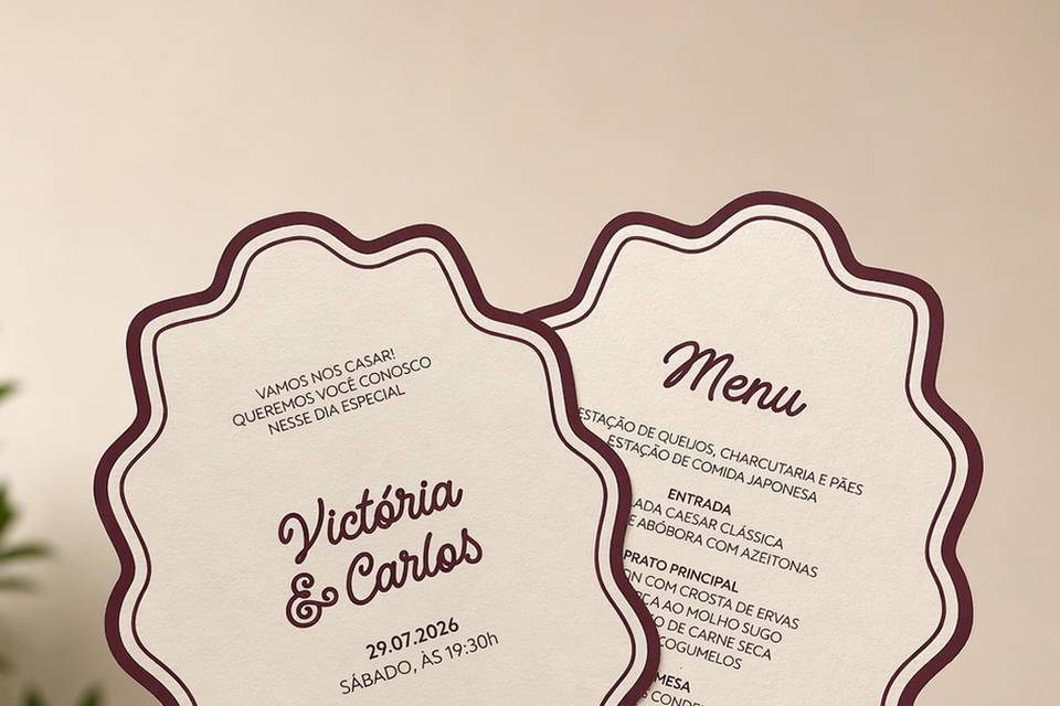 Convite e menu wave