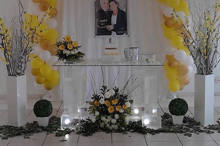 Decoração bodas de ouro