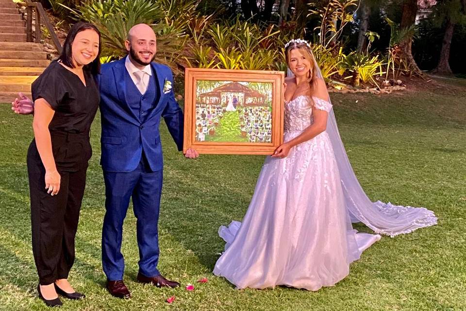 Pintura ao vivo para casamento