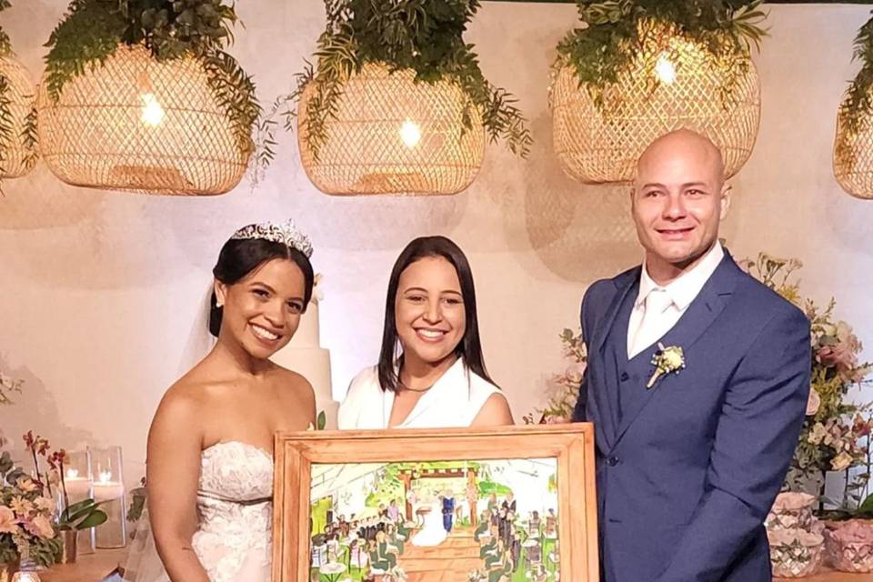 Pintura ao vivo para casamento