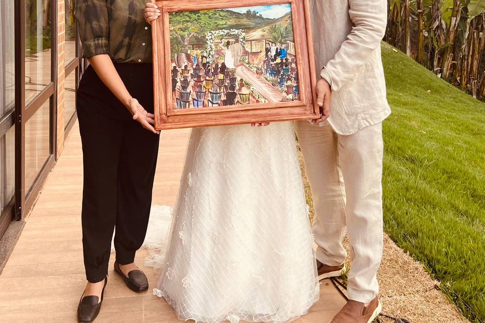 Pintura ao vivo para casamento