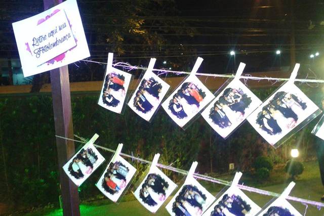 Montagem do varal de foto lemb