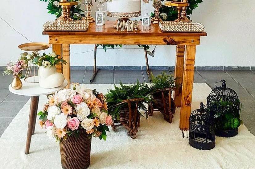 Decoração mesa boho chik