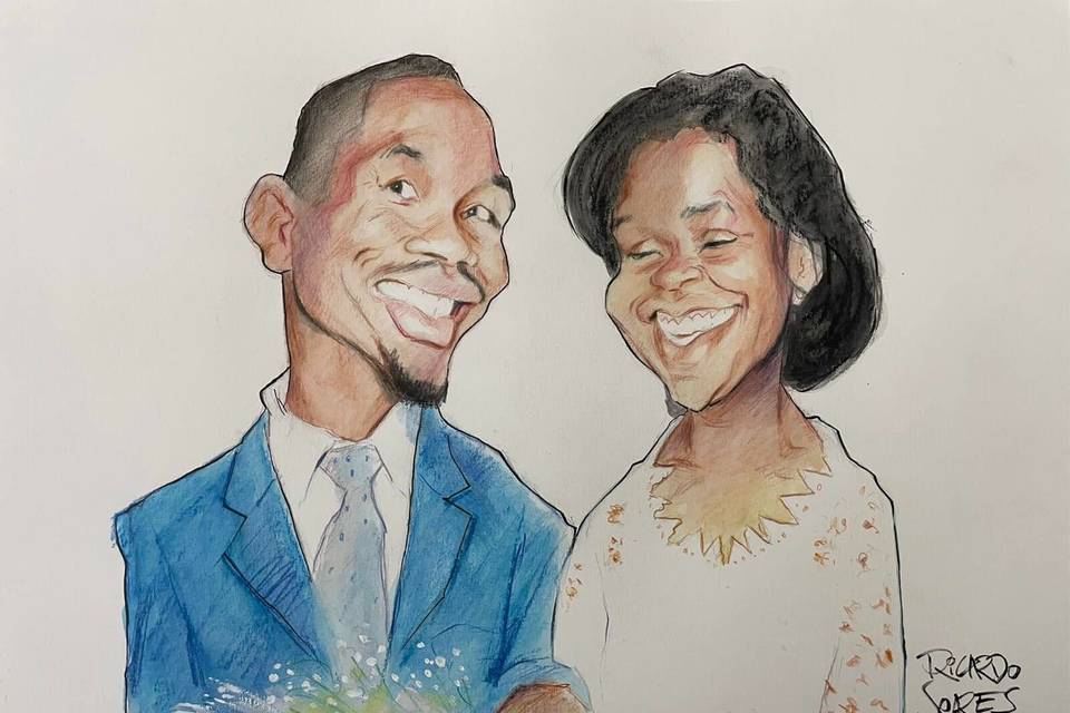 Caricatura em casamento