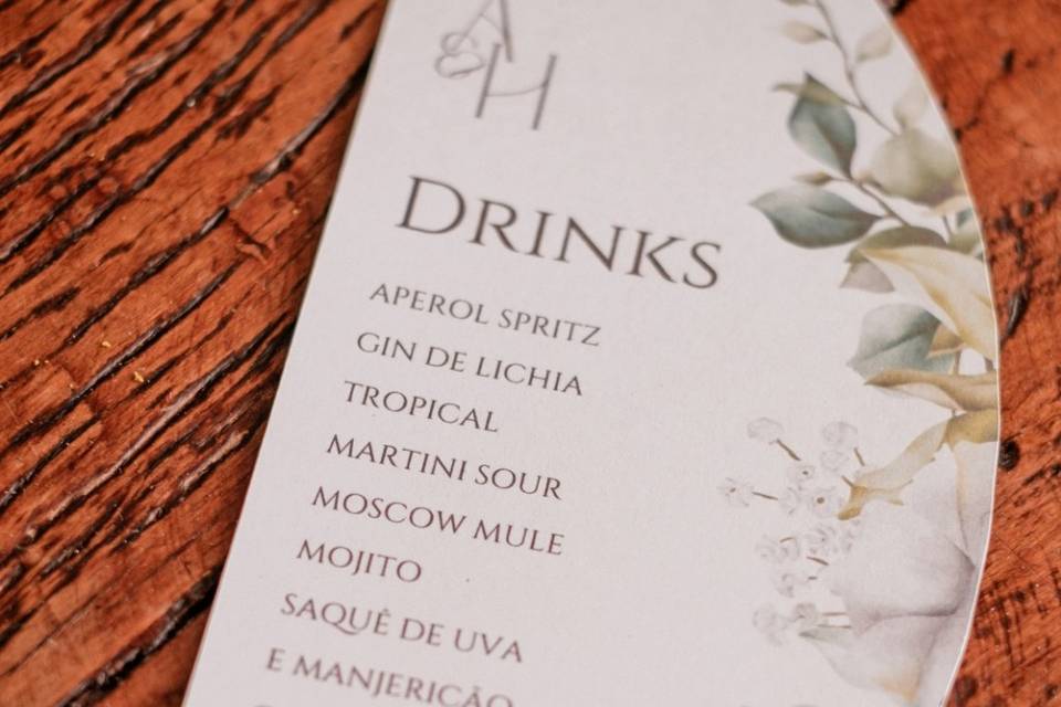 Menu de drinks