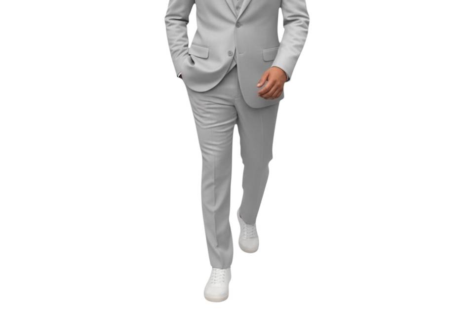 Terno cinza claro slim ice