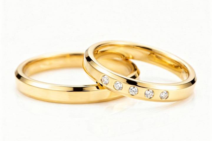 Aliança em Ouro com Diamantes