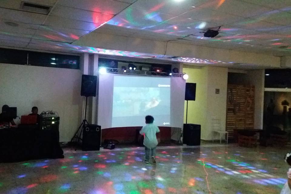 Pista de dança com projeção