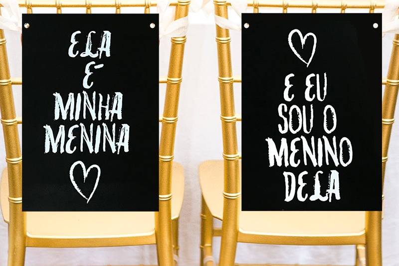 Plaquinhas para cadeira