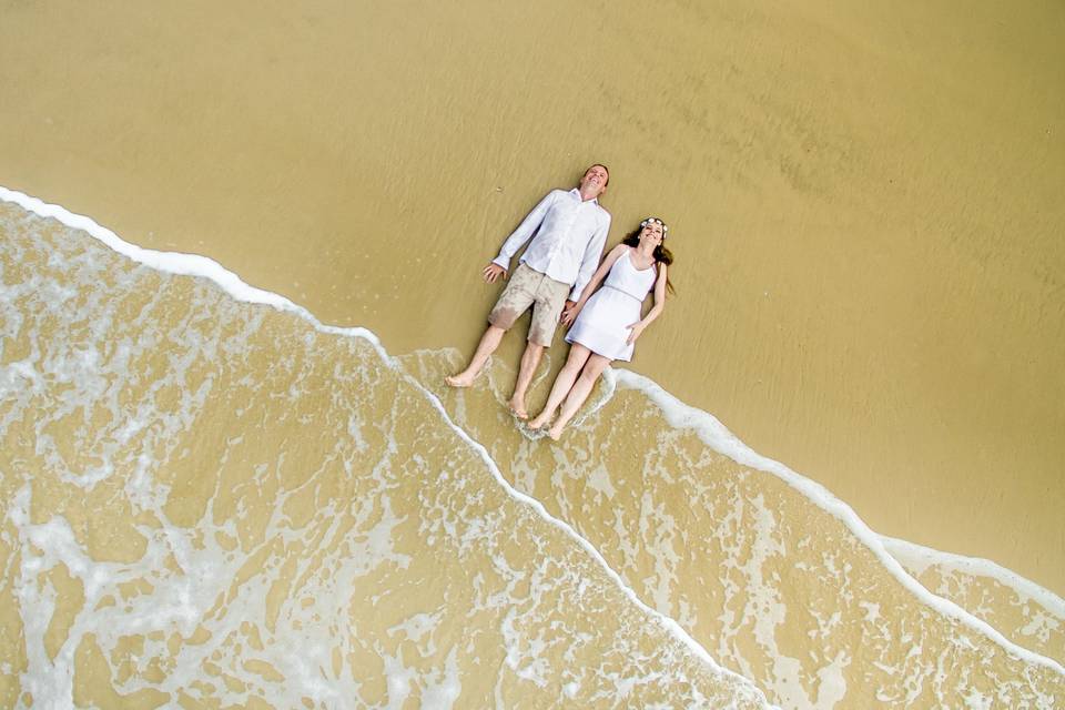 Pré-casamento na praia