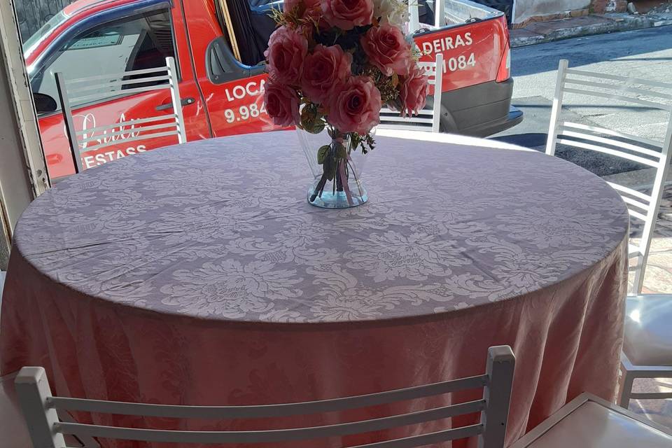 Mesa decoração rosa