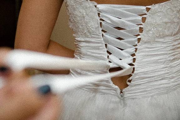 Detalhes do vestido de noiva
