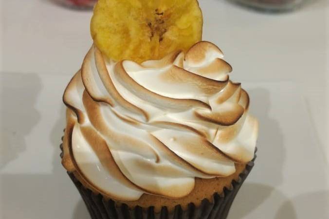 Cupcake banana flambada