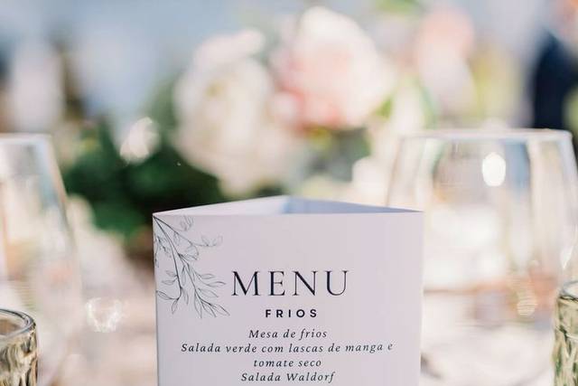 Menu Triângulo para casamento