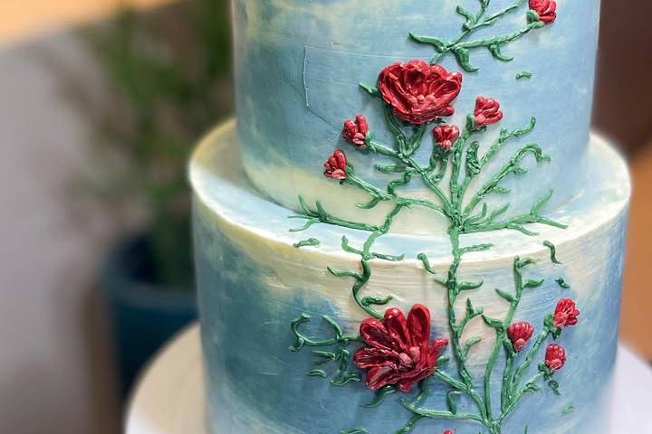 Bolo pintado buttercream