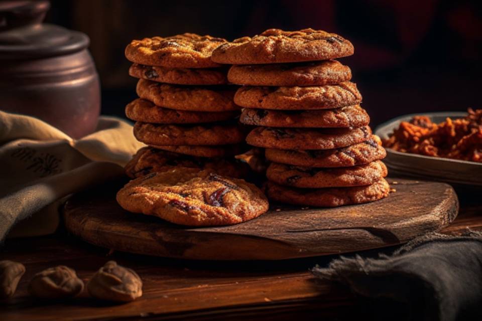 Cookies com caramelo