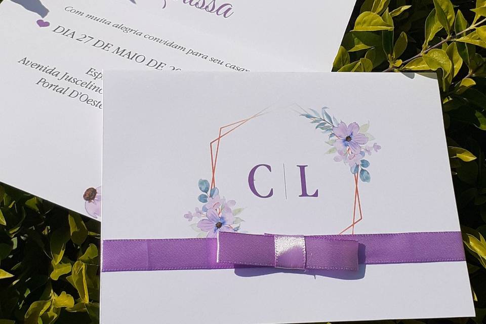 Convite Lilas Floral