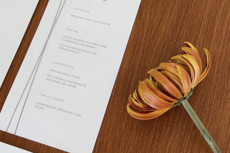 Papelaria de casamento