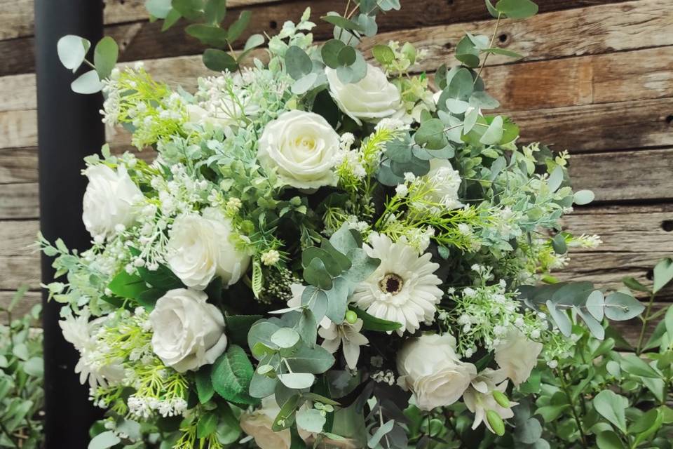 Decoração branco e verde