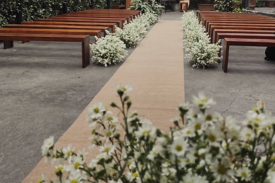 Decoração branco e verde