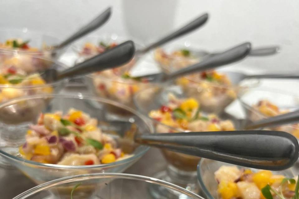 Ceviche de tilápia e manga