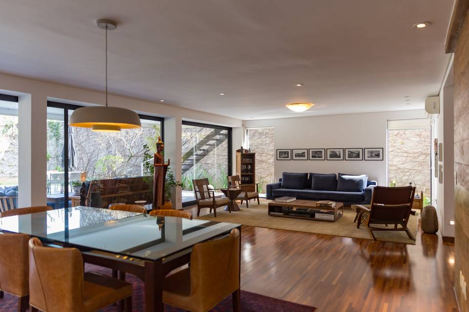 Living e sala de jantar
