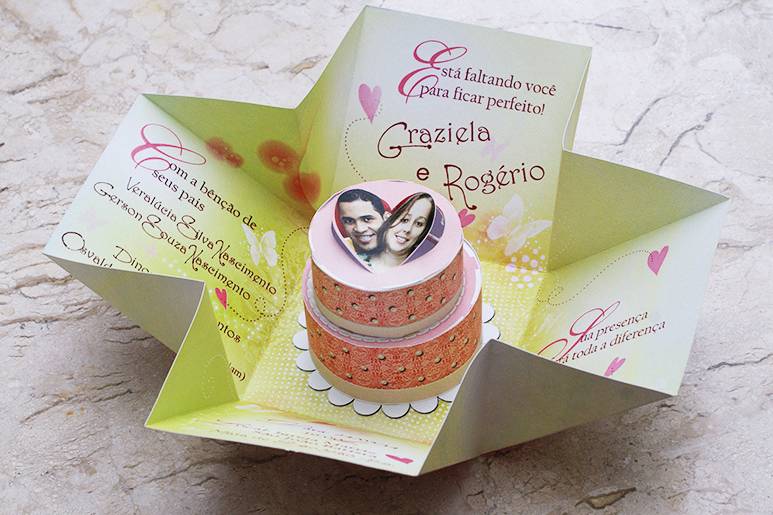 Convite caixa bolo