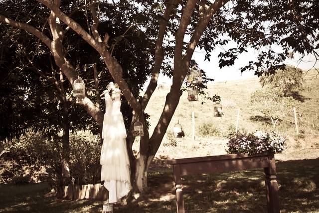 Vestido da noiva ao ar livre