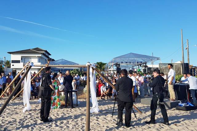 Vista da praia para a Pousada