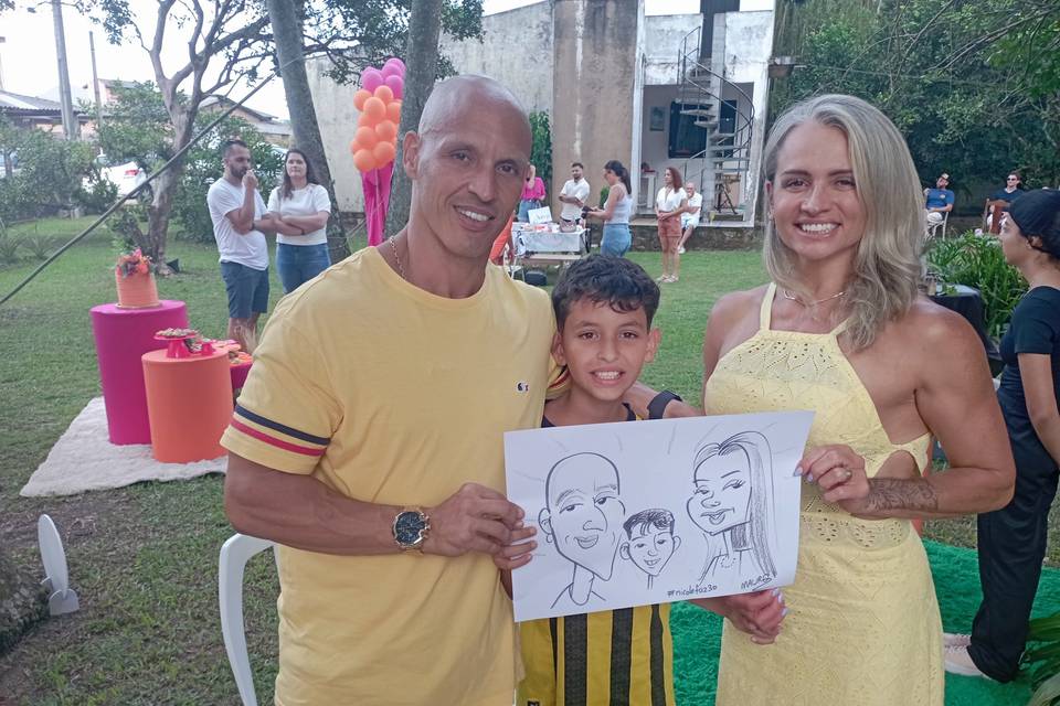 Festa com caricatura