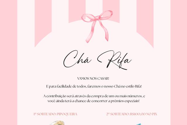 Convite chá rifa