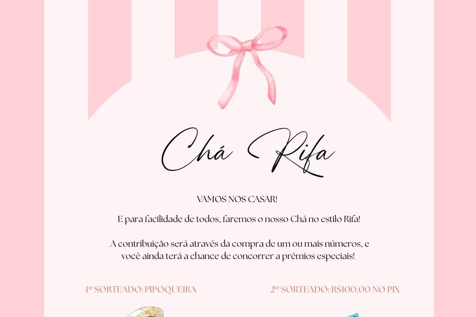 Convite chá rifa