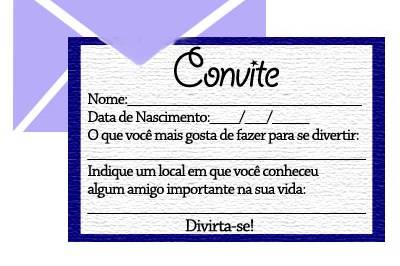 Convite com  carta