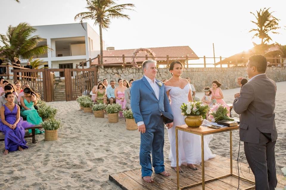 Temos casamento pé na areia