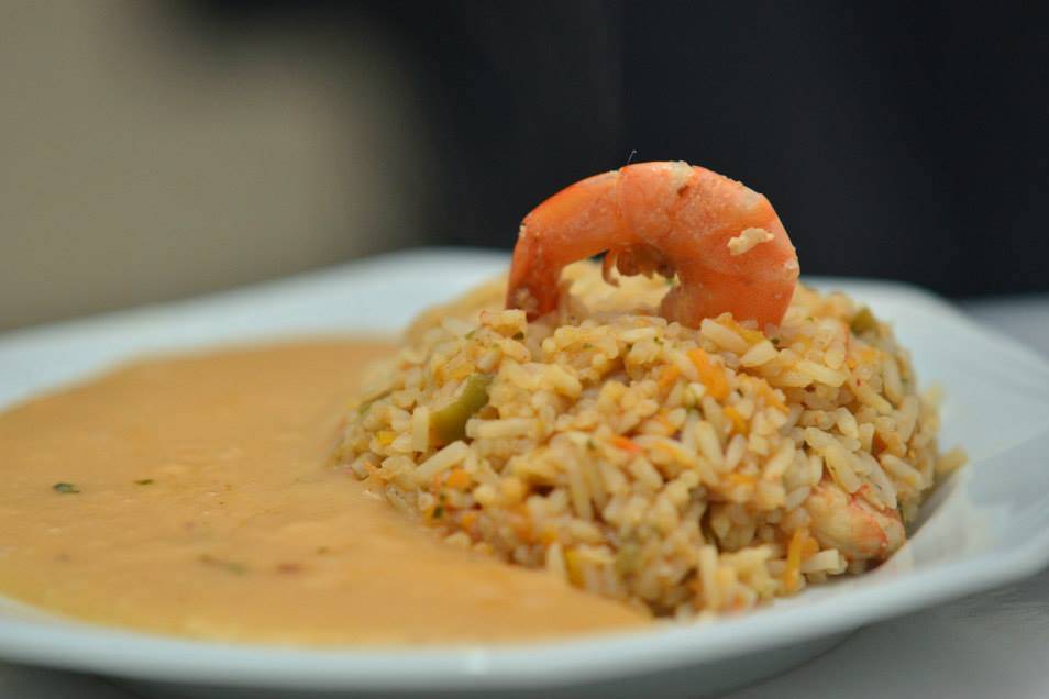 Risoto com bobó de camarão