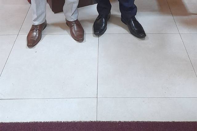 Celebrando com o noivo!