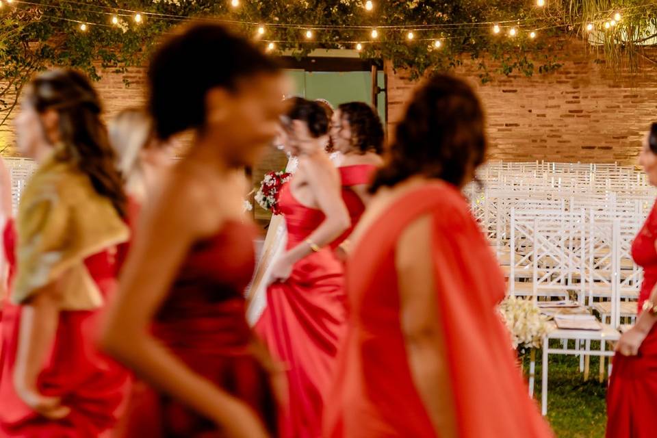 Momentos madrinhas e noiva