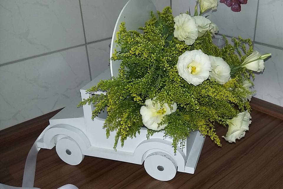 Carrinho com flores