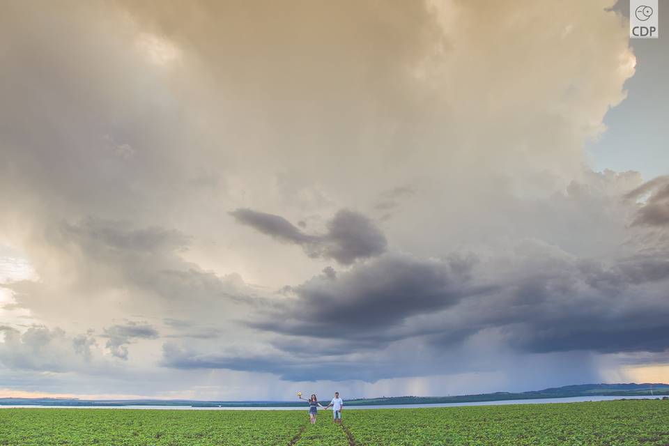 Pré casamento com temporal