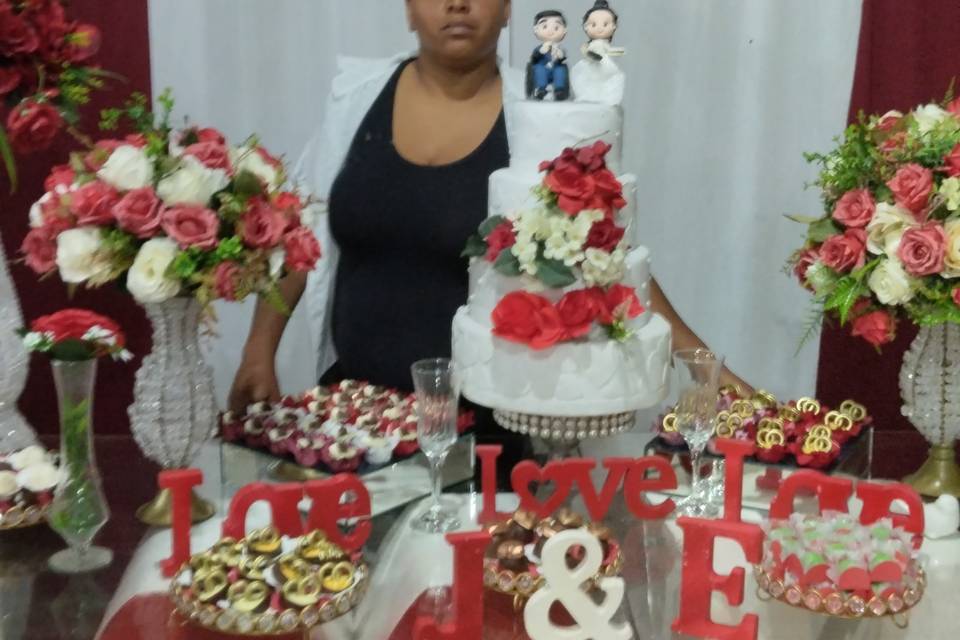 Casamento vermelho com branco