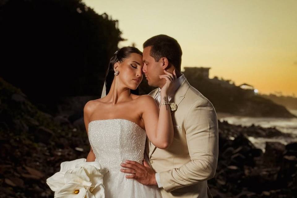 Casamento no pôr do sol