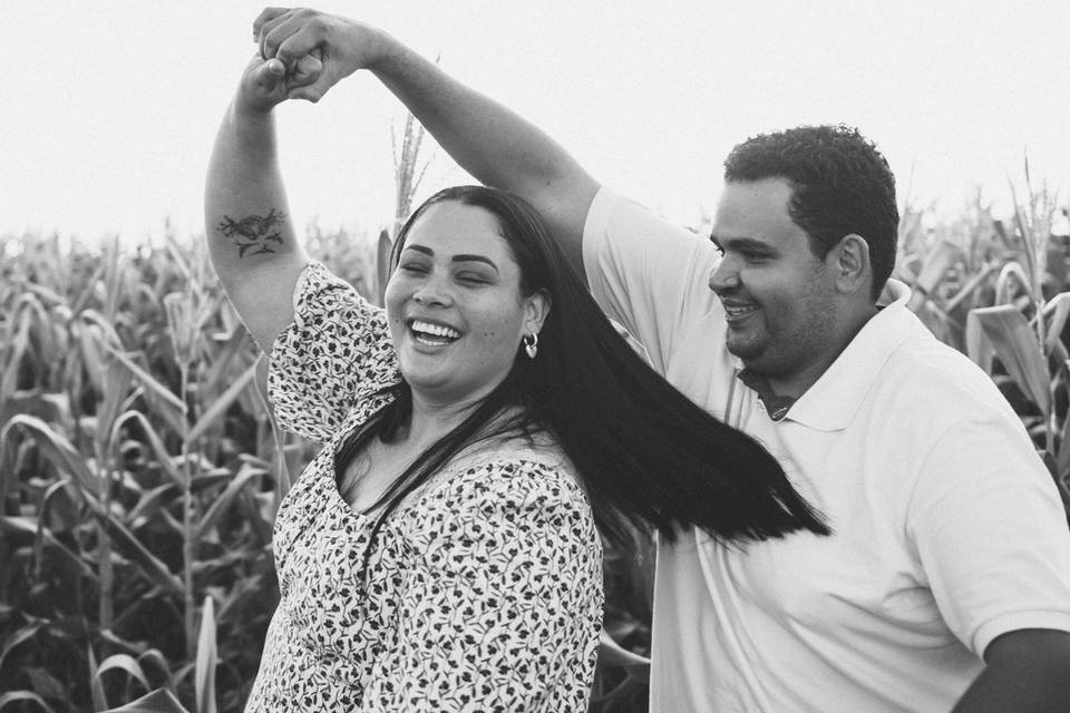 A alegria dos noivos