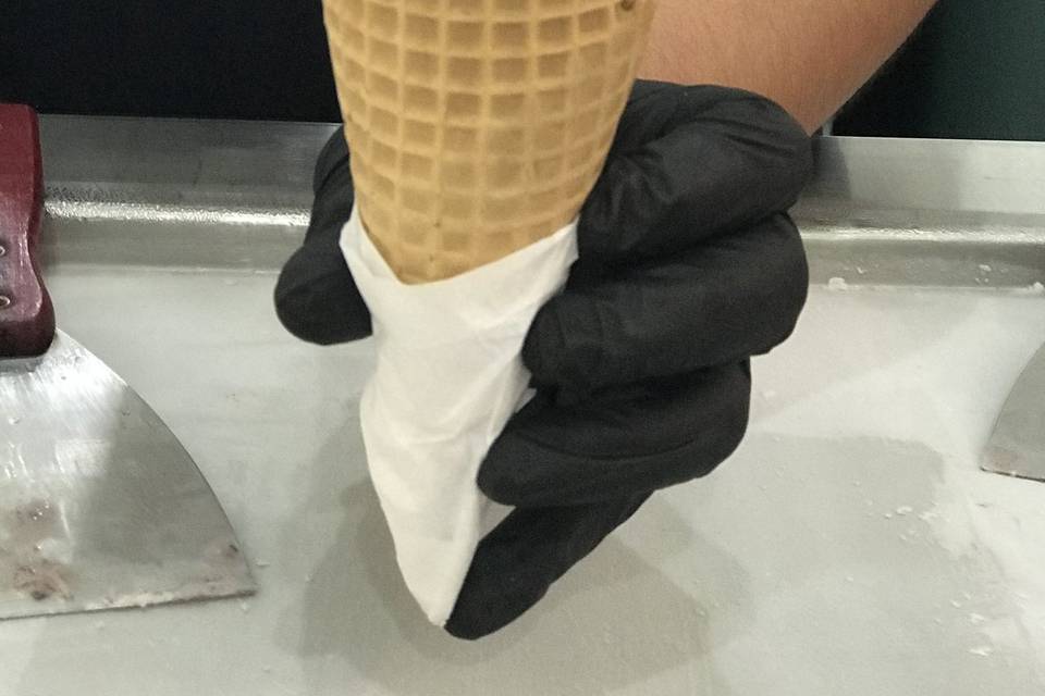 Delicioso sorvete na chapa